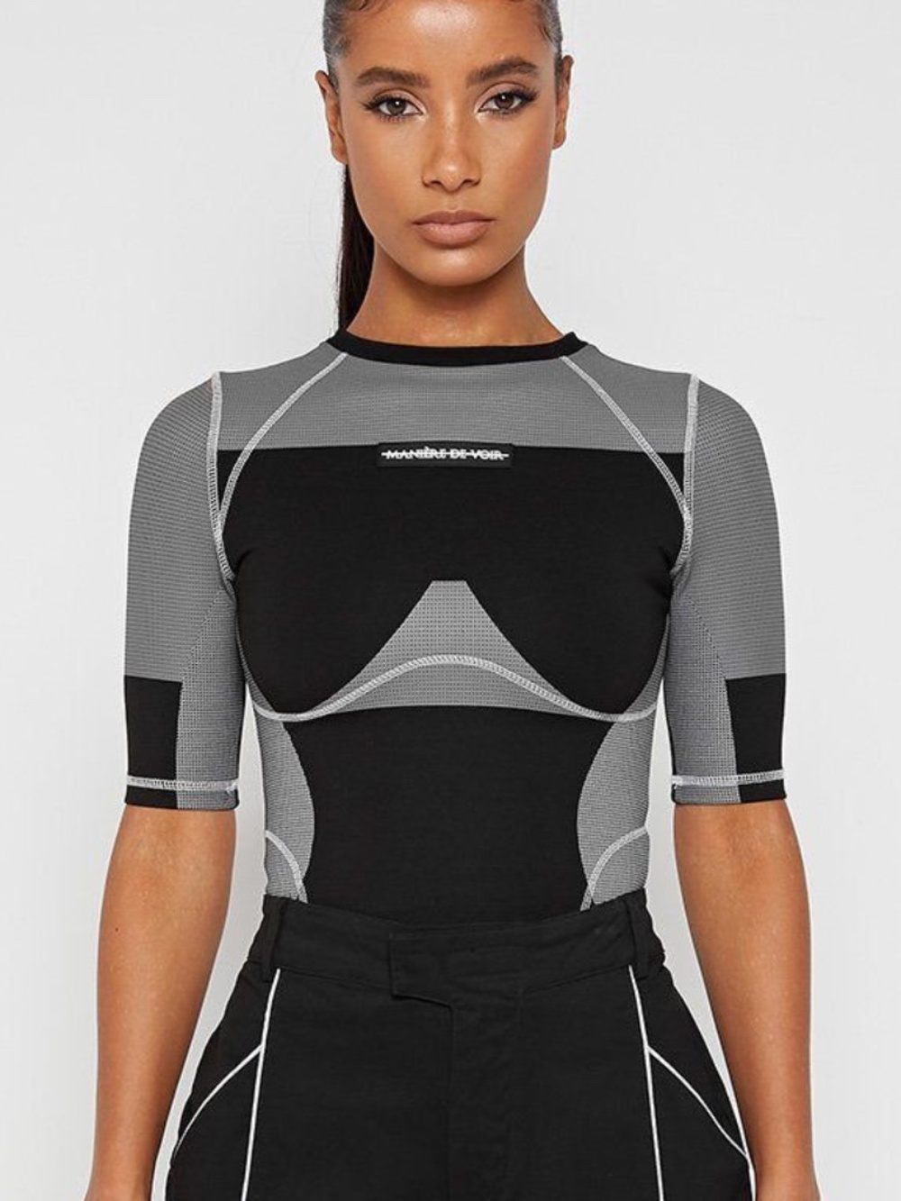 Maniere De Voir Black/Grey Tank Top Size 8